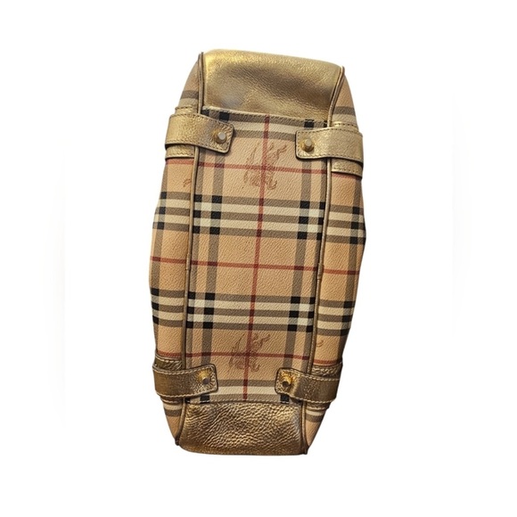 Burberry Haymarket Check PVC Leather with Gold Accents & COA - Picture 5 of 10